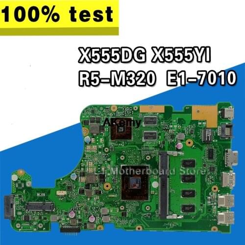 X555YI motherboard FIT For Asus X555YI A555DG X555QG X555DG laptop motherboard E1-7010 R5-M320 2GB RAM REV2.0 Test work 100