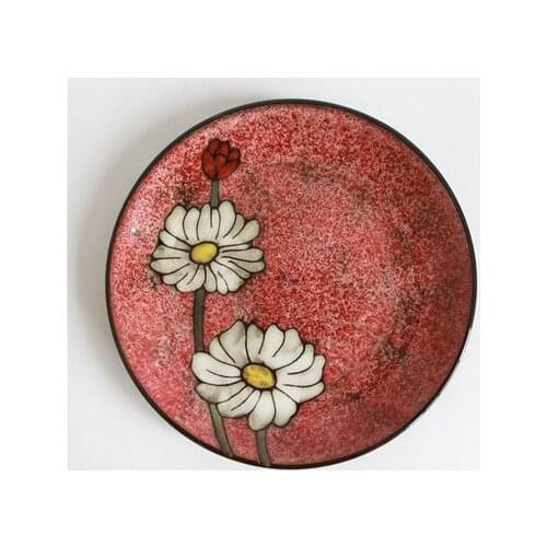 Japanese Creativity Flowers Ceramics Steak Plates Round Modern Salad Plates Porcelain Borden Servies Table Decoration EK50CP