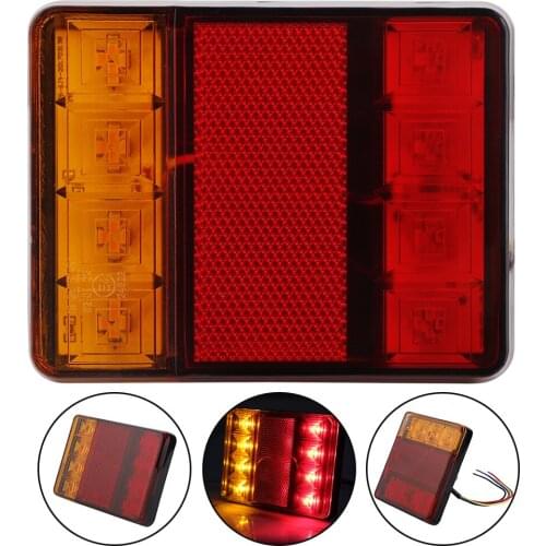 8LED 12V Car Truck Rear Tail Light Warning Brake Lights Waterproof LED Trailer Lamp for Trailer Caravans Boats Truck