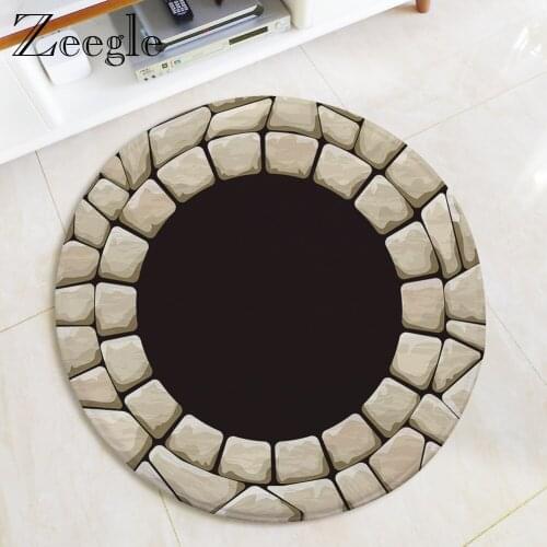 Zeegle Flannel Carpet for Kids Round Carpets For Bedroom Beside Mat Table Floor Mats Soft Colorful Area Rugs Baby Play Rug