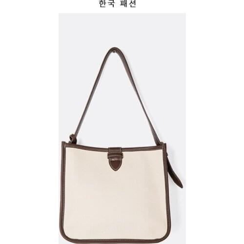 Bag Womens Bag Korean Version New High-capacity Canvas Shoulder Bag Trend Niche Design Handbag Retro Tote Bag