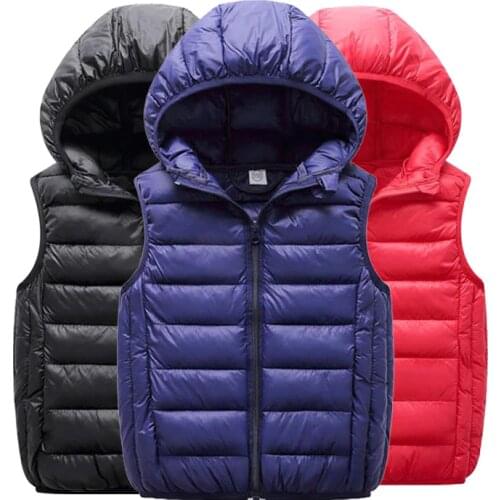Hooded Child Waistcoat Children Outerwear Winter Coats Kids Clothes Warm Cotton Baby Boys Girls Vest For Age 3-12 Years Old