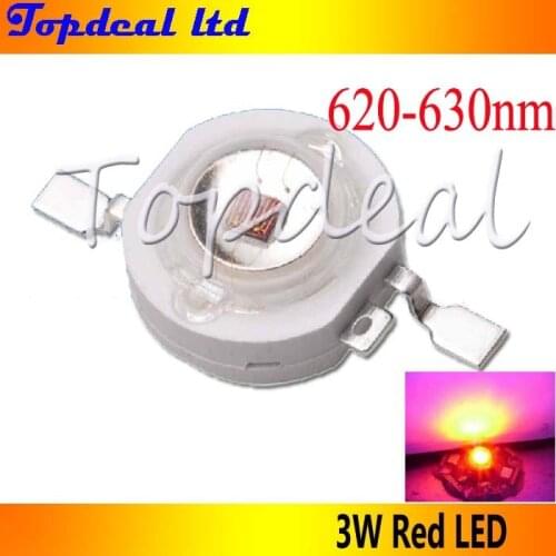 10pcs 3W High Power Red LED 620nm LED 2.2-2.6V 750mA@3W for led spotlight led bulb led light
