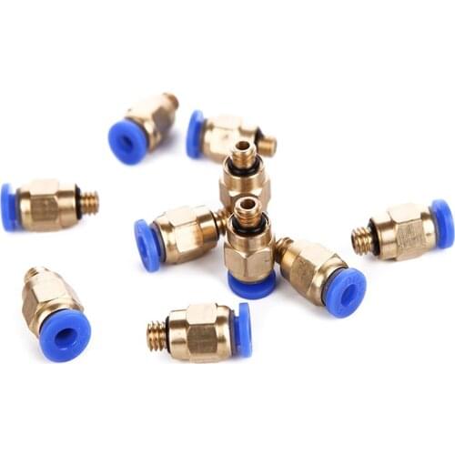 10Pcs PC4-M6 Pneumatic Air Straight Quick Fitting 4mm thread M6 One touch hose Connector