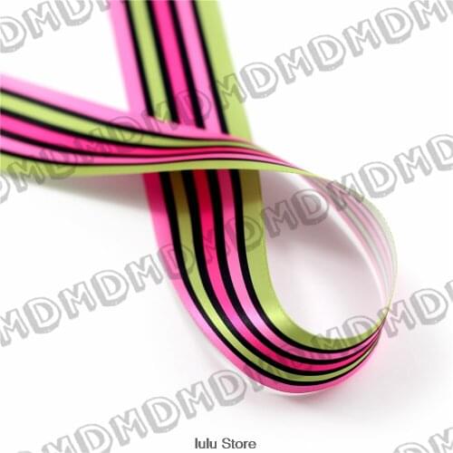 100 Yards 9mm-75mm Size Satin Ribbon Printed With Striped DIY Handmade Gift Wrapping, Packing Webbing MD161008-15-5518