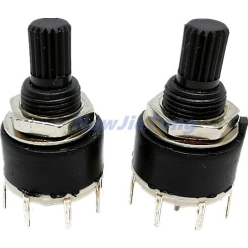2pcs SR16 Plastic 16MM Rotary Band switch 2 Pole 3 4 position 1 Pole 5 6 8 Position Band Switch Handle Length 15MM Axis