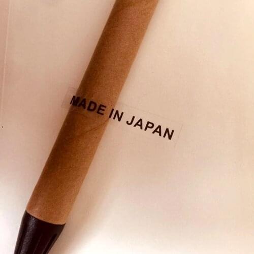 2000pcs/lot MADE IN JAPAN transparent PVC vinyl stickers 28x6mm black label