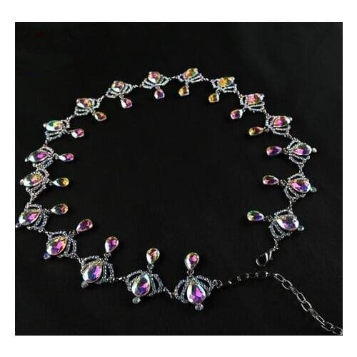 2017 Belly Dance Costumes Costume Sale New Belly Dance Diamond Chain Womens All-match Decoration Rhinestone Waist Belt Yl017