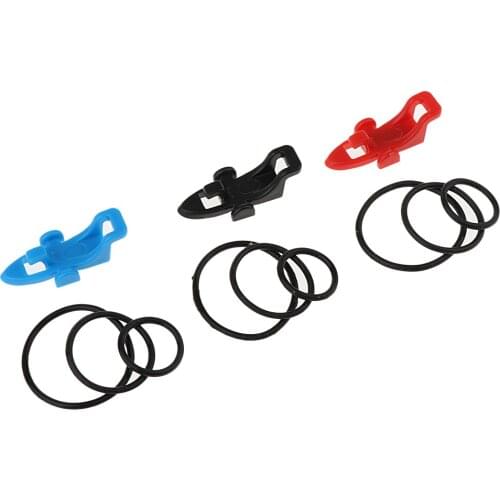 3x ABS Plastic Fishing Rod Hook Keeper Holder and Elastic Rubber O-Rings