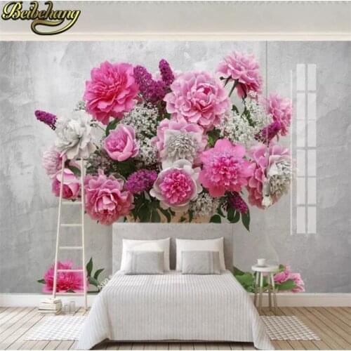 Beibehang Custom Embossed flower background Photo Wallpaper Landscape Background Mural Painting Bedroom Sound-proof wall paper