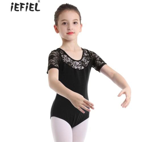 Black Girls Ballet Dance Gymnastics Leotard for Ballerina Ballet Leotards Dance Costumes Girls Bodysuit Ballet Dress Clothes