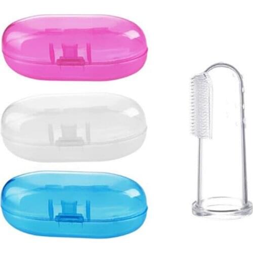 Baby thumb finger toothbrush toothbrush oral cavity clean finger toothbrush PP box