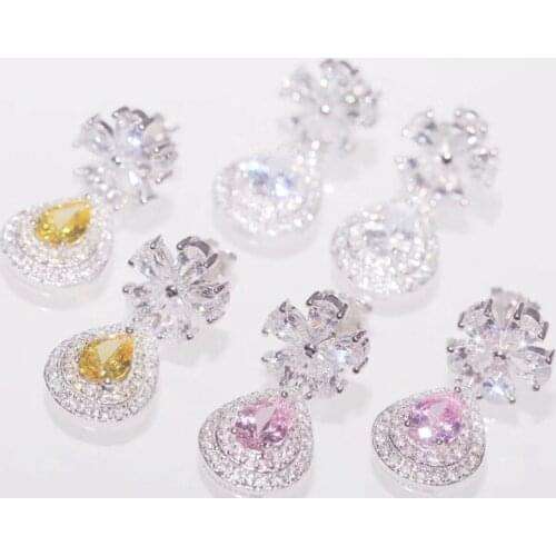 Designer Fashion 925 Sterling Silver Jewelry 3A Cubic Zirconia Party Earring