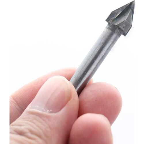 V Groove Router Bit 60 Degree CNC V Groove Router Bit 1/4" Shank Milling Cutter Engraving Woodworking Hand Accessories 6x10mm