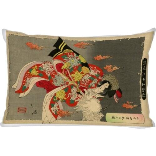 Hot Sale Custom Japanese Art Ukiyo-e Slips Rectangle Pillow Covers Bedding Comfortable Cushion/High Quality Pillow Cases 45x35cm