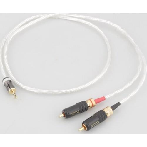 HIFI Nordost Odin audiophile silver aux 3.5mm headset plug to 2rca jack Audio signal line Computer and audio connection cable