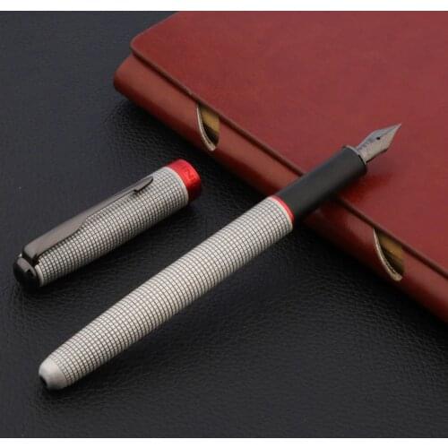 Luxury quality JINHAO 75 classic Fountain Pen metal red Black titanium NIB Feather Arrow lattice Office school supplies Writing