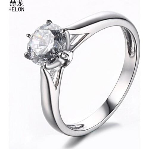Sterling Silver 925 Flawless 6.5mm Round Genuine AAA Graded Cubic Zirconia Engagement Wedding Women Elegance Fine Jewelry Ring