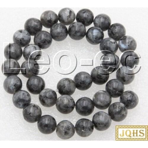 Natural 10mm round gray labradorite Stone Loose Beads for Jewelry Making Strand 15" v1638