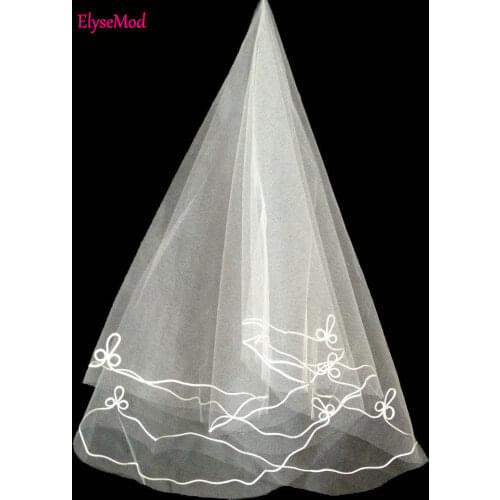 Fashion Bridal Veil 2022 Ivory Hot Cheap One Layer Wedding Veil Bridal Veil Scallop Edge Veils Wedding Accessories