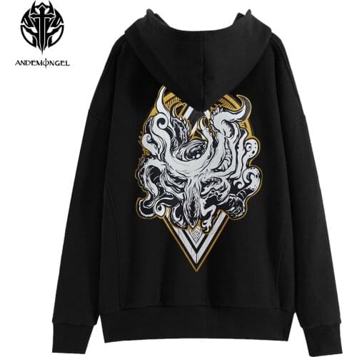 ANDEMONGEL Cthulhu Mythos Azathoth High Street Men Women Unisex Oversize Casual Cotton Hoodie Hooded Autumn Sweatshirt