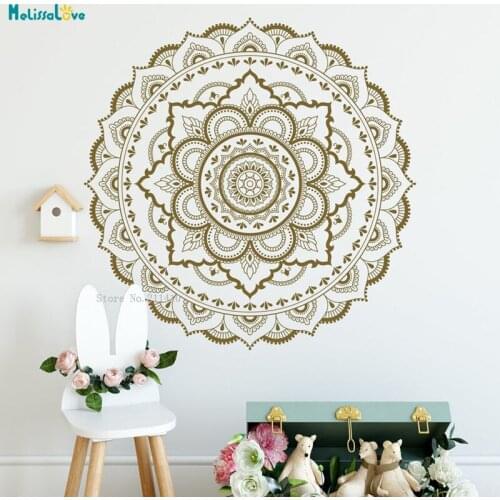 Large Size Mandala Flower Wall Art Sticker Extremely Precise Vinyl Decals Home Meditation Yoga Bohemian Removable Décor YT3962
