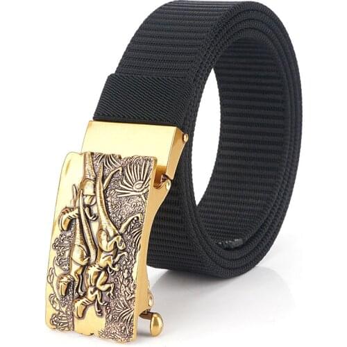 Nylon Belt Male Tide Students Automatically Buckle Jeans Belt Trend Korean Version of The Personality Tide Brand Wild Belt Width