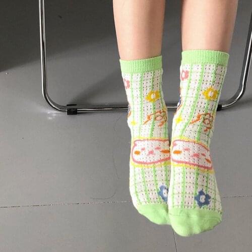 4 Pairs Lot Kids Summer Cotton Knee High Socks With Print Children Toddler Girls Boys Mesh Cute Anime Long Sock Baby Accessories