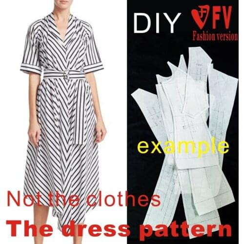 Apparel pattern-making dress irregular womens dress pattern 1:1 sewing drawing BLQ-365