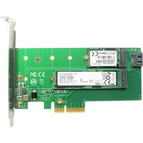 PCI-E X4 to M.2 NVME SSD NGFF Convert Card B+M Key Converter Adapter Support SATA 3.0 6Gbps