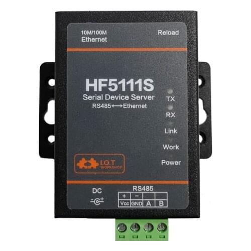 Industrial Serial Port Server HF5111S RS485 to Ethernet Virtual Serial Port D2D/MQTT/Modbus Romote Management