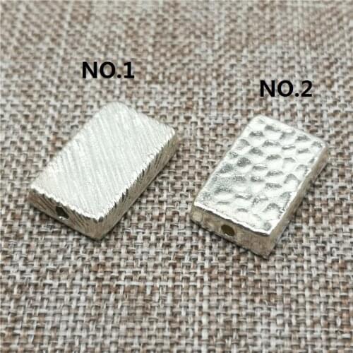 925 Sterling Silver Rectangle Rectangular Beads for Bracelet Necklace