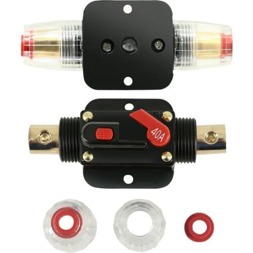 1pcs 12V Car Truck Audio Resettable Fuse Circuit Breaker Audio Amplifier Overload Protection Fuse Holder DC20A-100A free shippin