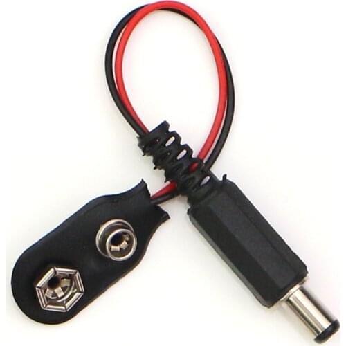 50 pcs / lot 2.1X5.5mm Male Dc Plug for 9 V Battery Clip Pressure Accessories Power Plug