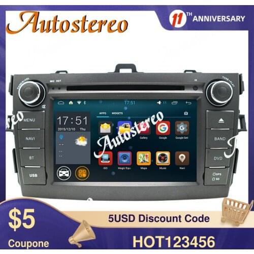 Android System Car DVD Player Car GPS Navigation For Toyota Corolla 2007-2013 Car Stereo Radio Tape Recorder Auto Head Unit