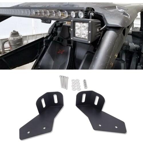 Upper Windshield 42"-45" Light Bar And Pods With 2 Mounting Points Brackets Kit For Can Am 2017-2021 Maverick / Max X3 Models
