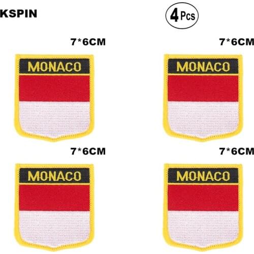 Monaco Shiled Shape flag patches national flag patches for Cothing DIY Decoration