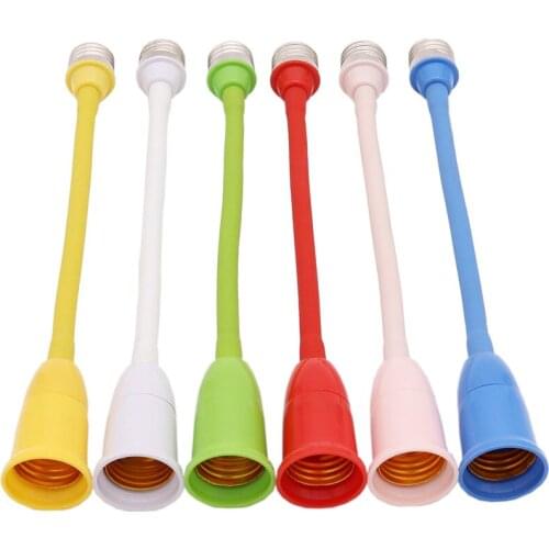 Six color E27 To E27 Extension 10~30CM Base LED Light Lamp Bulb Adapter Socket Converter Connector