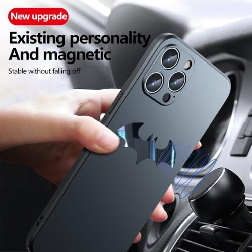 Ultra-thin Matte PC Phone Case For iPhone 12 11 Pro Max SE XSmax XR XS X 8 7 6 Plus Metal Bat Magnetic Protection Cover