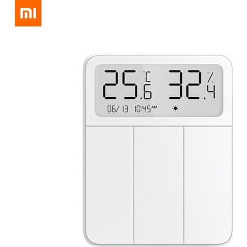 NEW Xiaomi Mijia Smart Wall Switch Light Remote Control Wireless 3 Key Switchs with temperature and humidity LCD digital screen