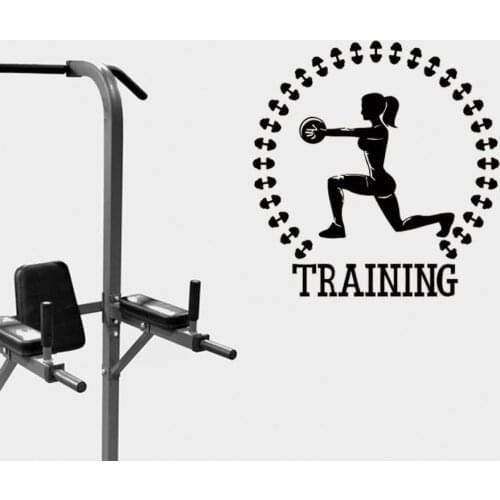 Fitness Gym Sport Wall Sticker Barbell Workout Motivation Woman Athtletics Training Weight Lifestyle Art Vinyl Wall Mural Decals