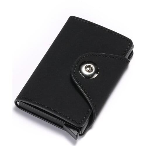 Aaby 2021SS PU Leather Business Card Holder With Hasp Single Aluminum Case For Card From Shield RFID And NFC Signals Unisex