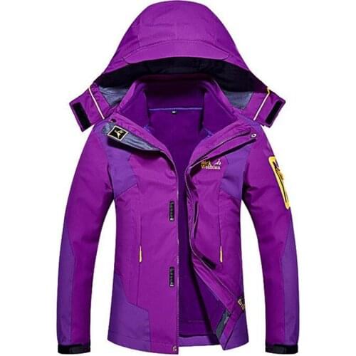 Women Winter Caming Hunting 2 In 1 Fleece Jacket Outdoor Waterproof Windproof Thermal Hiking Skiing Climbing Female Windbreaker