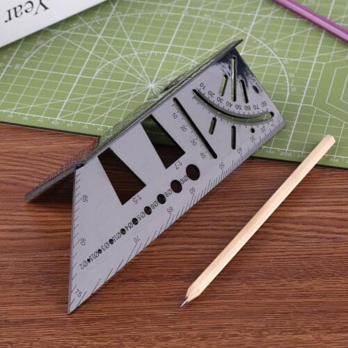 1set 3D Mitre Angle Measuring Square Gauge with Pen Woodworking Scribe Mark Line Ruler Carpenter Layout Measuring Tools