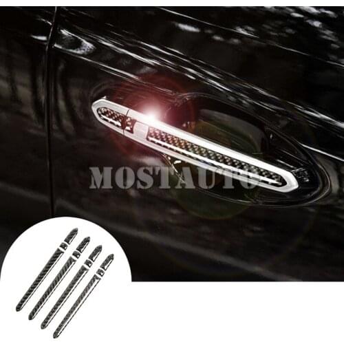 For Cadillac XT5 Carbon Fiber Exterior Car Door Handle Cover 2016-2019 12pcs Car Accessories Interior Car Decor Car Trim