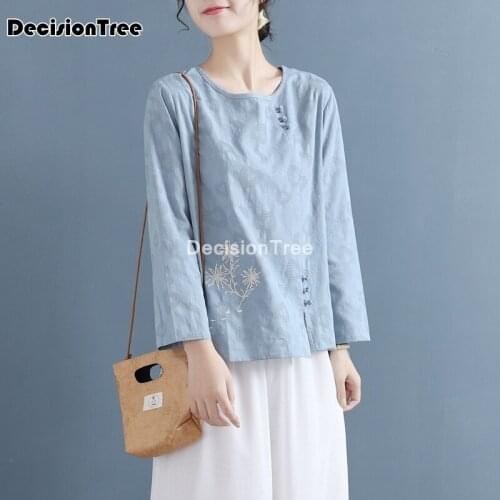 2021 womens chinese cheongsam shirt tops floral printing qipao shirt cheongsam top retro chinese traditional satin qipao blouse