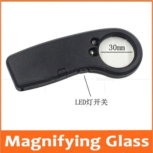 30X LED lamp with money checking function card type magnifying glass lighting jewelry antique magnifying glass