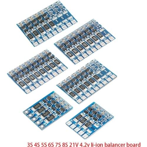 3S 4S 5S 6S 7S 8S 21V 4.2v li-ion balancer board 18650 li-ion balncing full charge battery Balance Function Protection Board