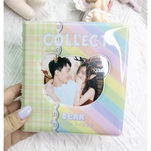 68 Pockets Photos Album Mini Colorful Teddy Shape Book Style Album for 3 Inch Mini Instax & Name Card 7s 8 25 50s