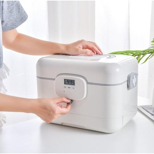 New Portable First Aid Kid Outdoor Camping Medical Box Smart Alarm Clock Reminder Pill Box First Aid Medical Supplies Container